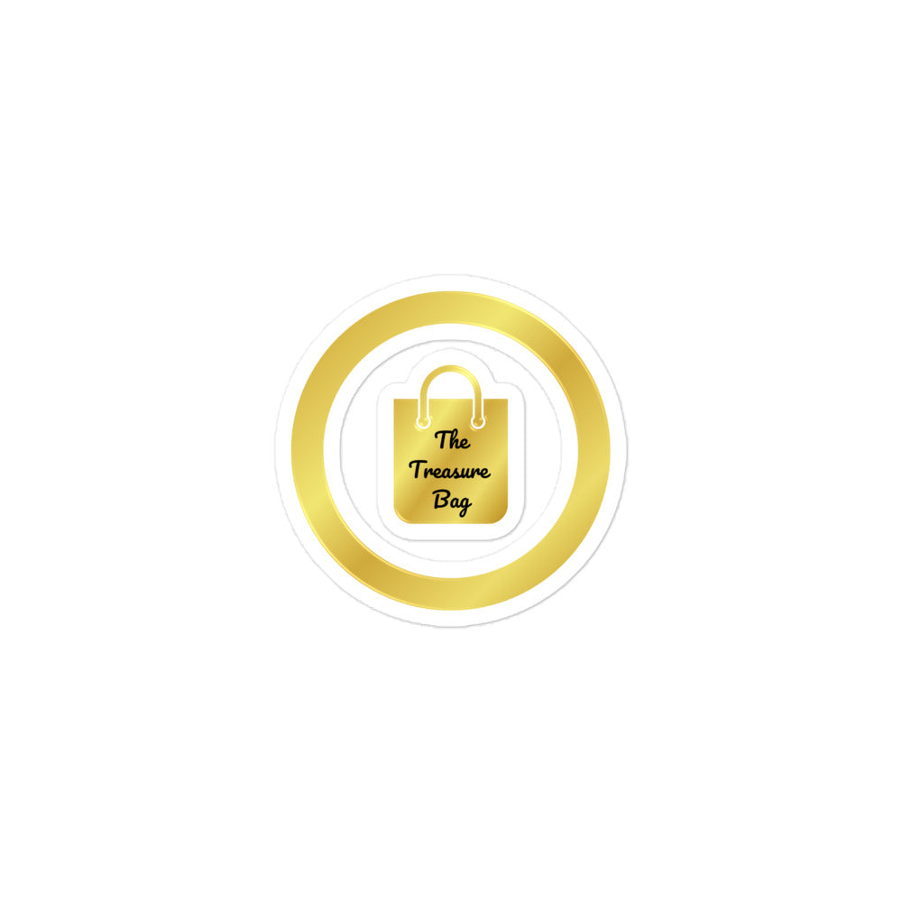 Bubble-free "The Treasure Bag" stickers